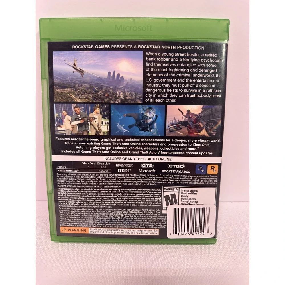 GTA V Xbox One Grand Theft Auto 5 Complete CIB Tested Working Clean Disc